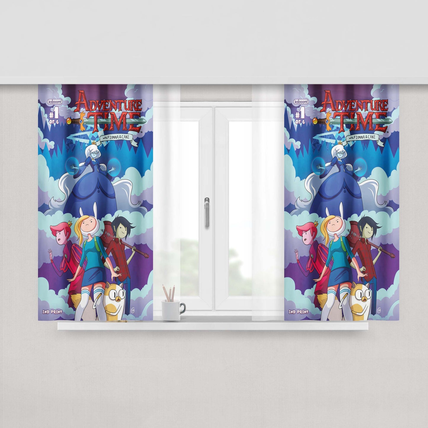 Adventure Time Finn Fabric Window Curtains