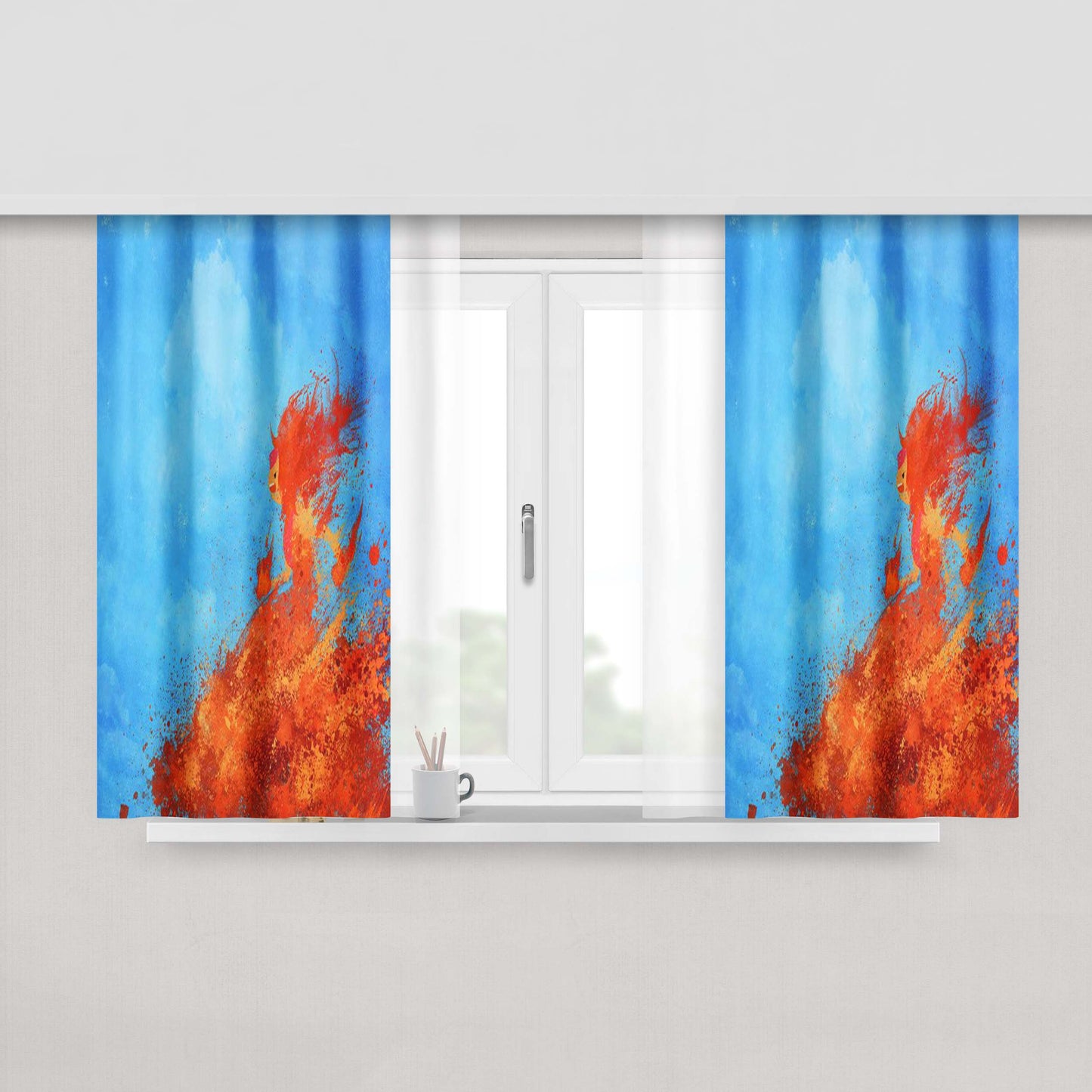 Adventure Time Fiona And Cake Fabric Window Curtains