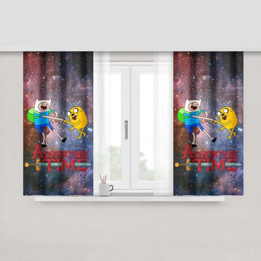 Adventure Time Funny Jake Rainbow Fabric Window Curtains