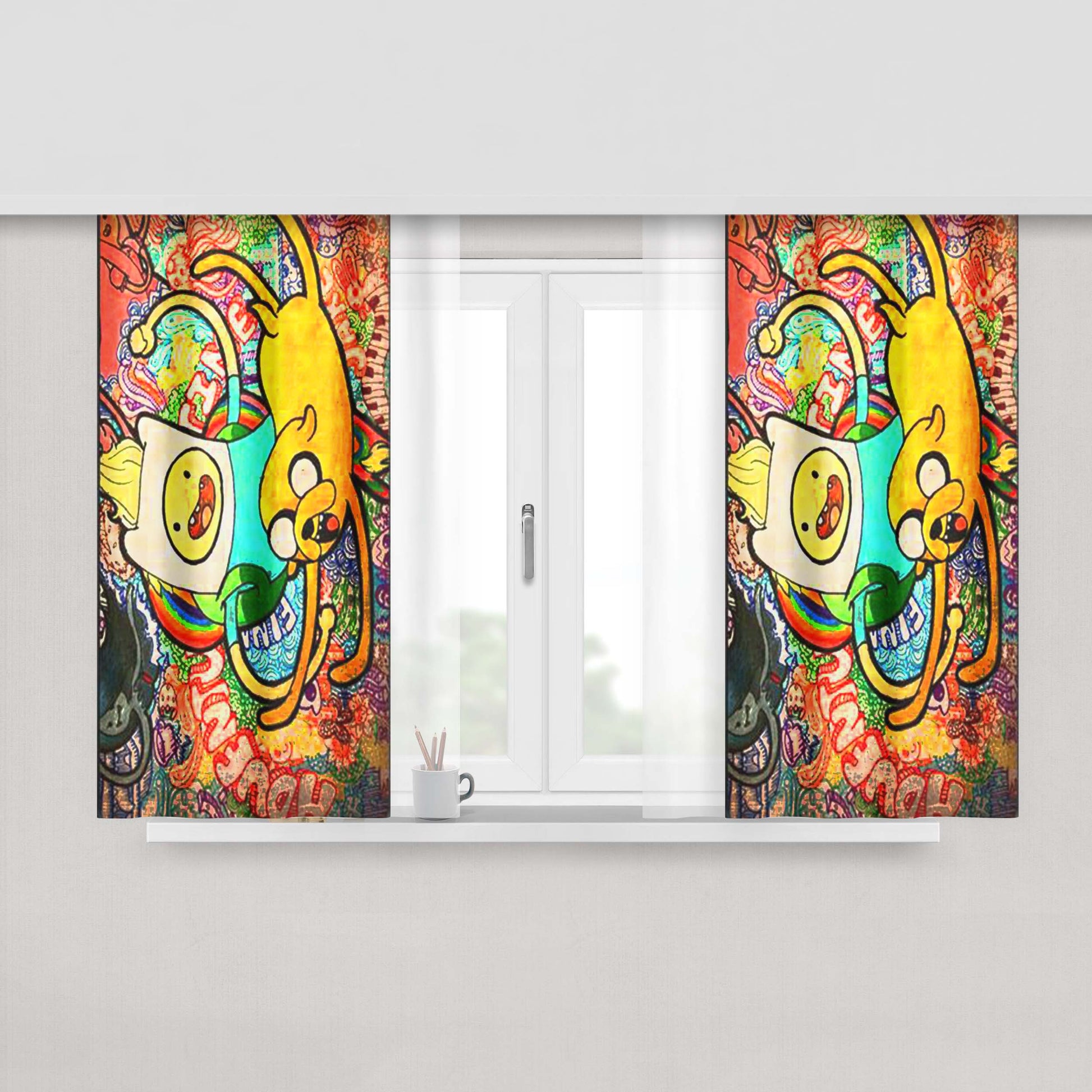 Adventure Time Galaxy Fabric Window Curtains