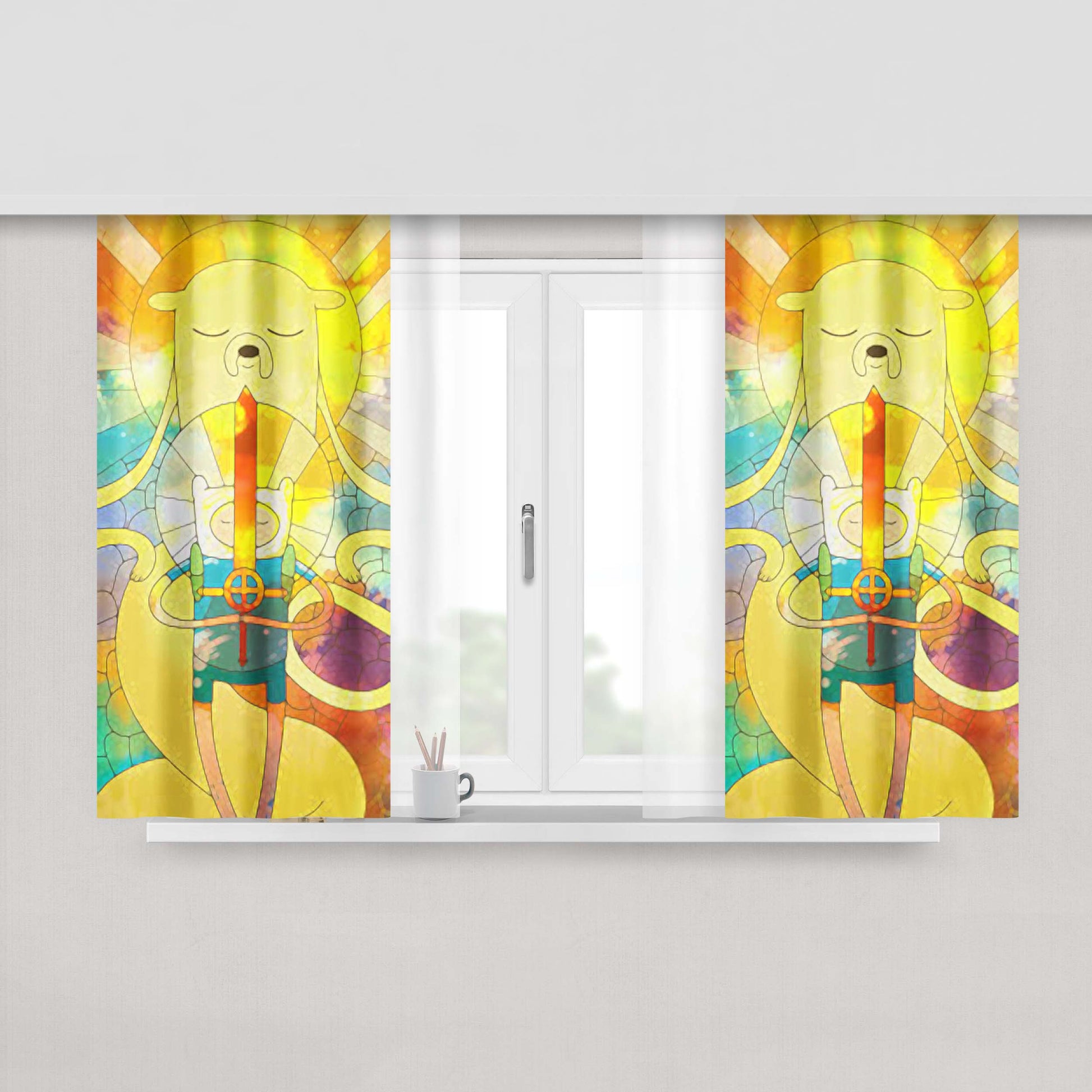 Adventure Time Group Fabric Window Curtains