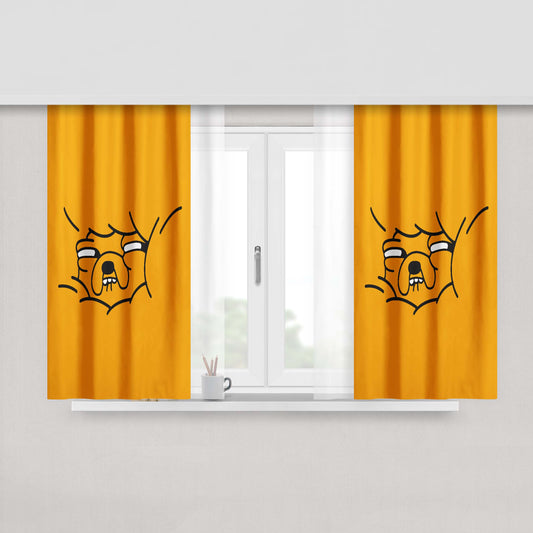 Adventure Time In Yard Fabric Window Curtains