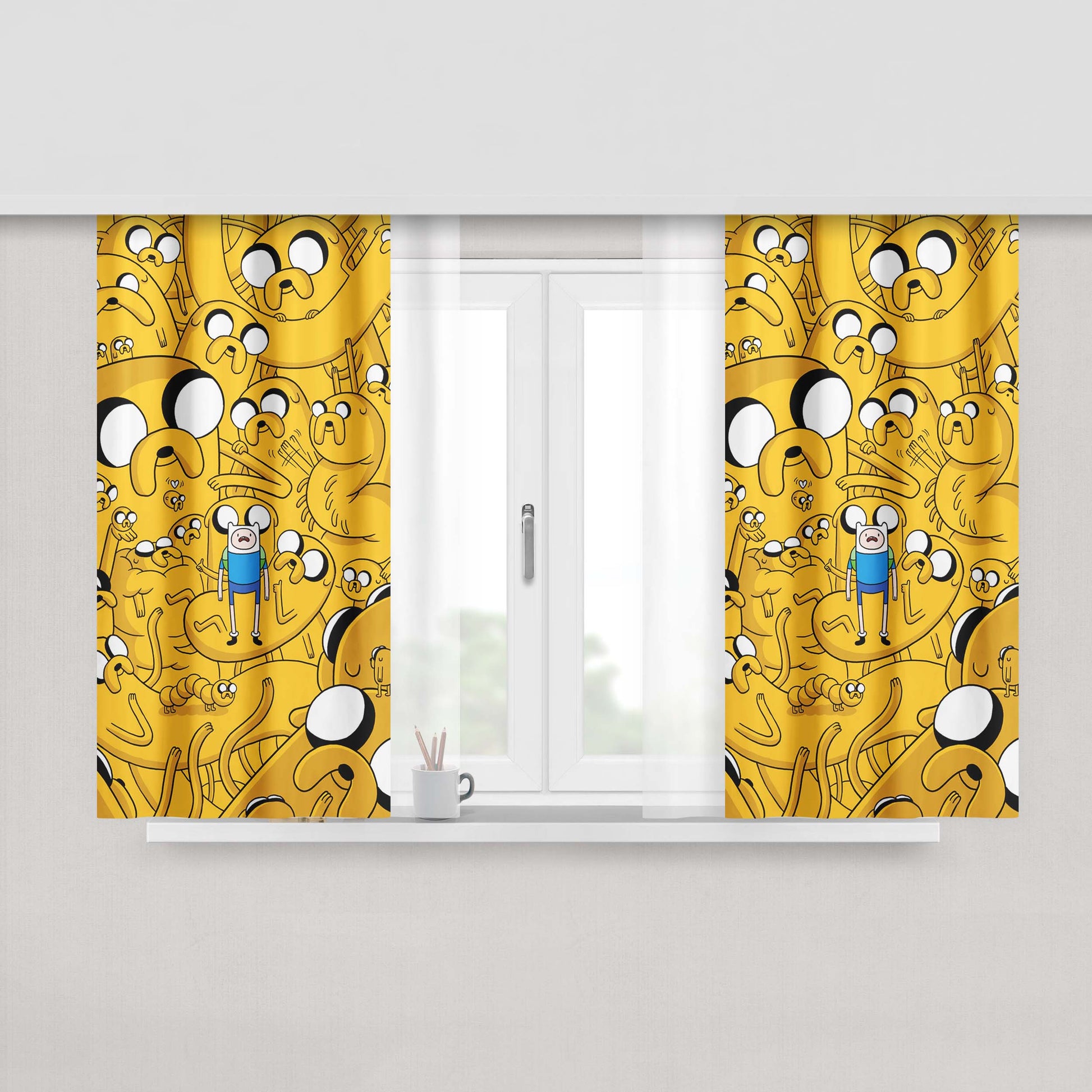 Adventure Time Jake And Finn Awesome Fabric Window Curtains