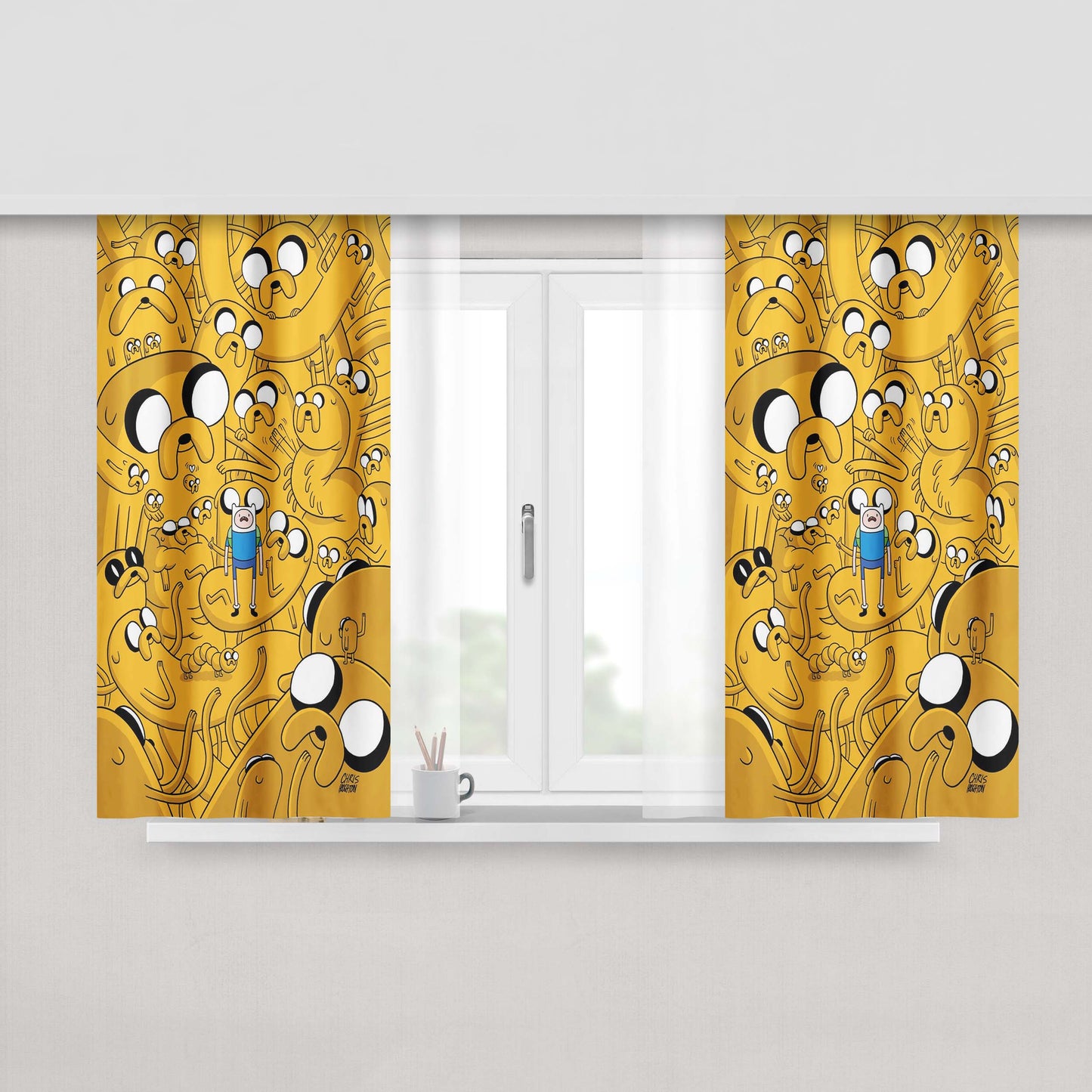 Adventure Time Jake The Dog Face Fabric Window Curtains
