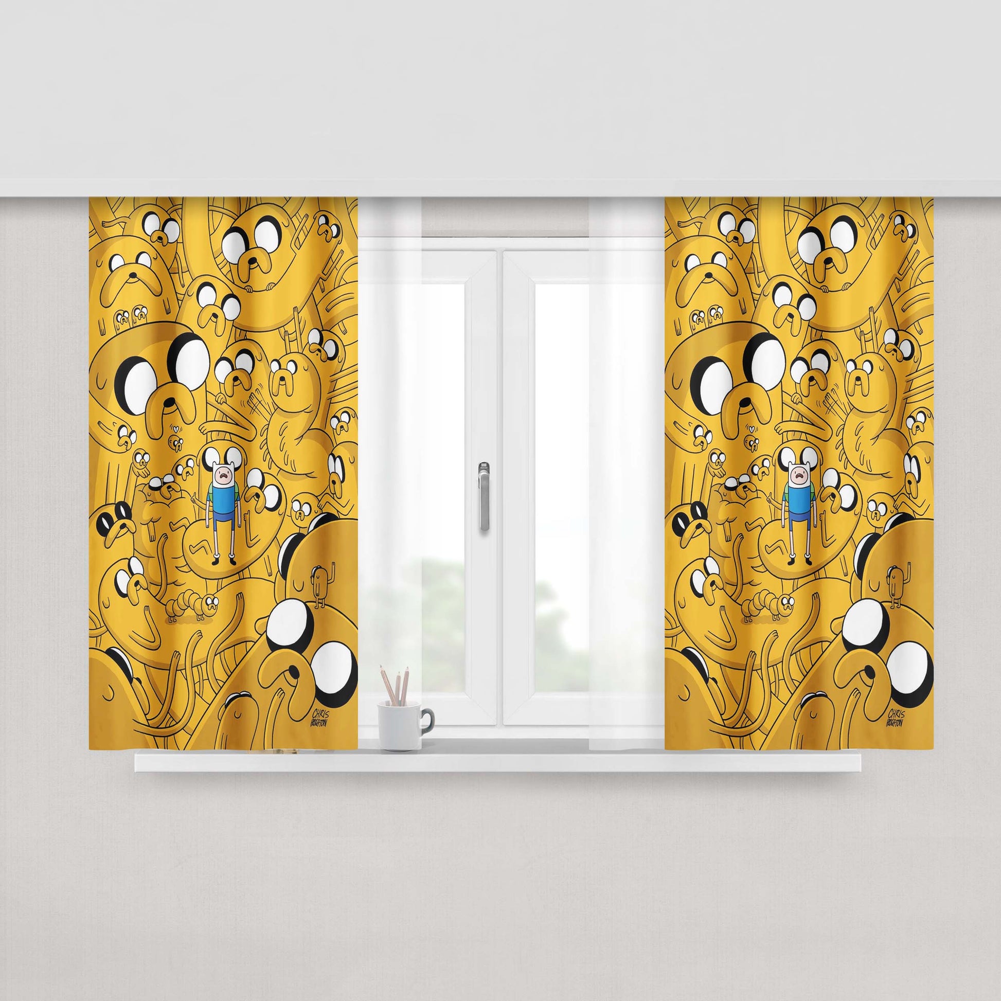 Adventure Time Jake The Dog Face Fabric Window Curtains
