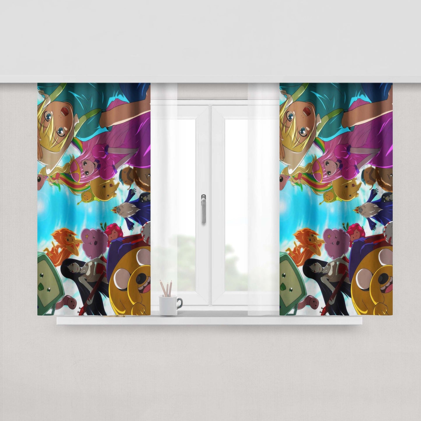 Adventure Time Side Characters Fabric Window Curtains