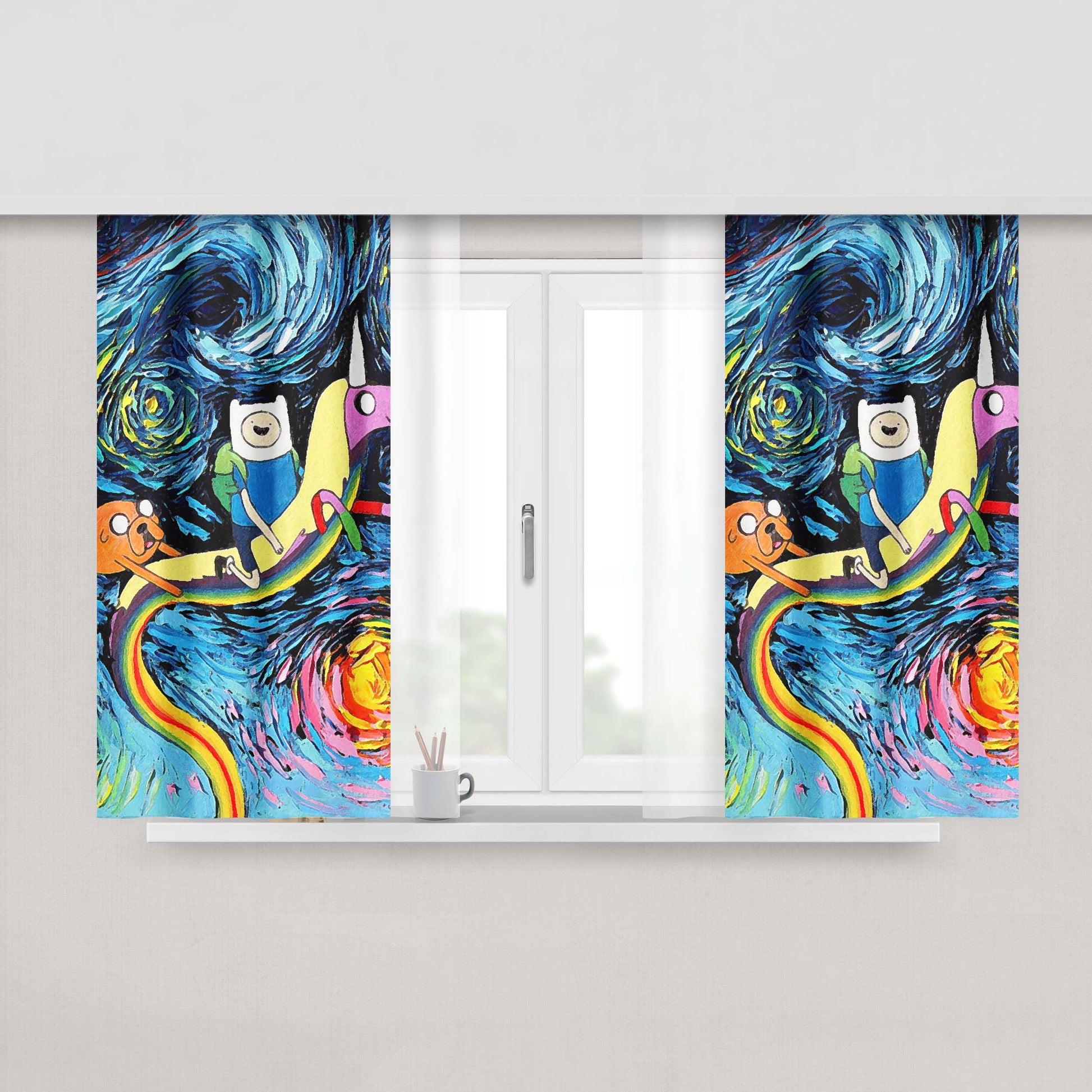 Adventure Time Sky Wallpaper Fabric Window Curtains