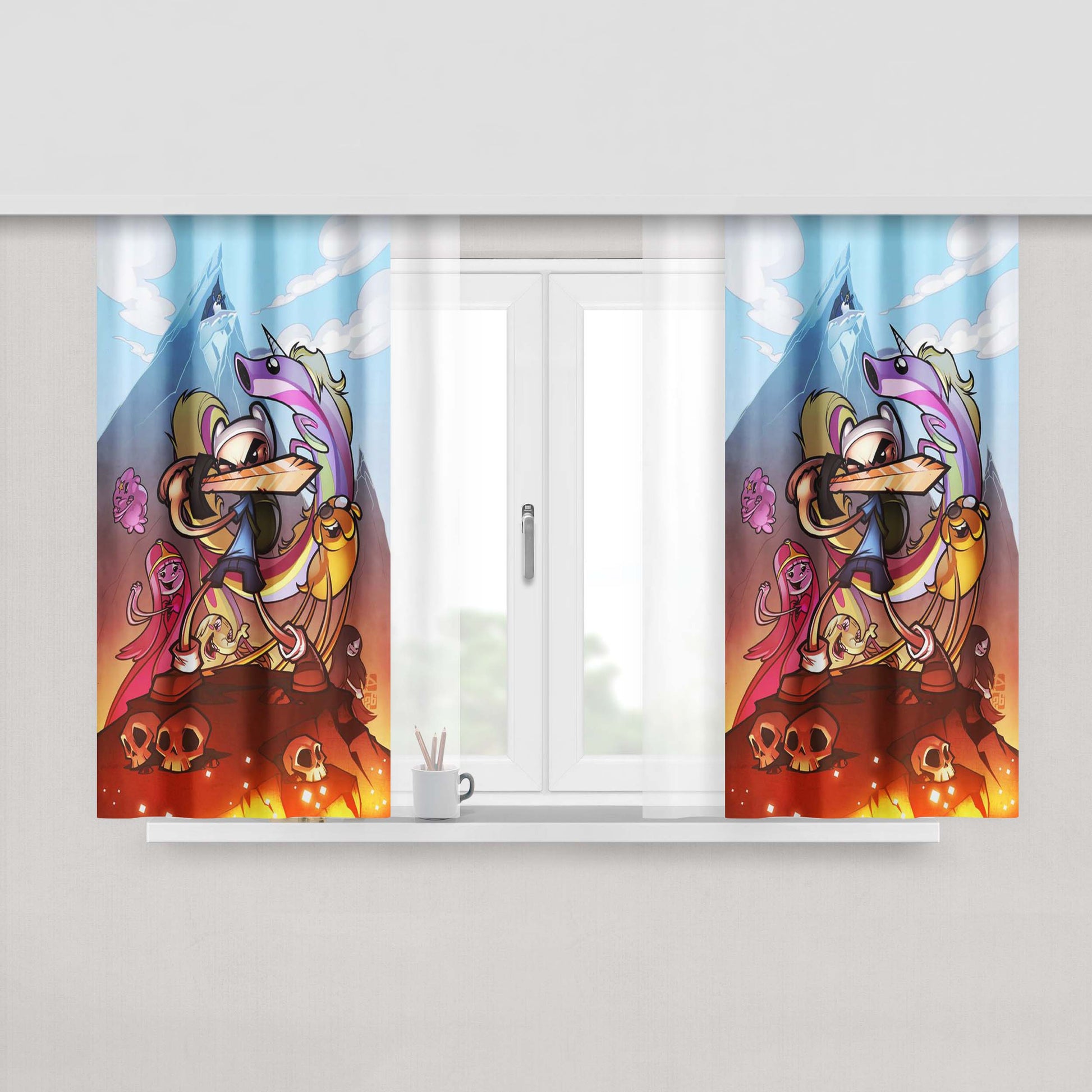 Adventure Time Starwars Fabric Window Curtains