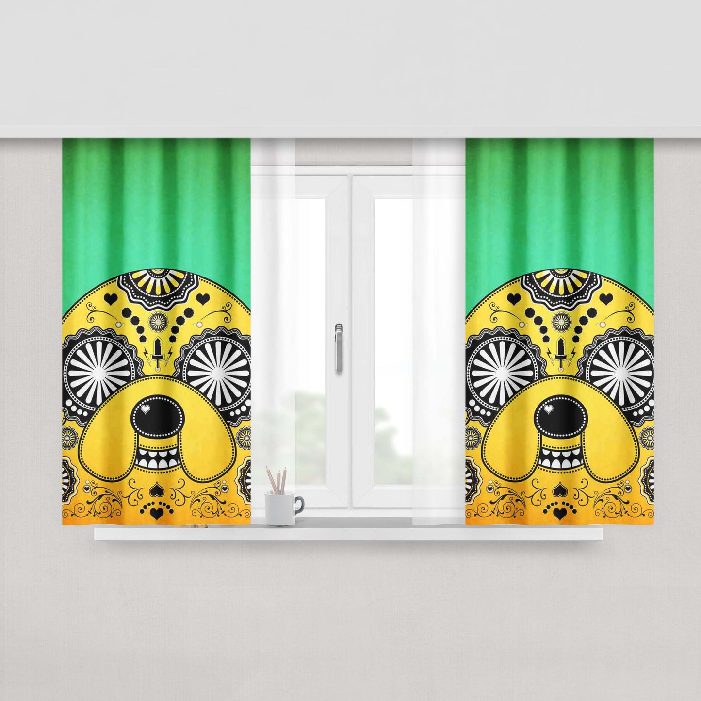 Adventure Time Story Swordman Finn Fabric Window Curtains