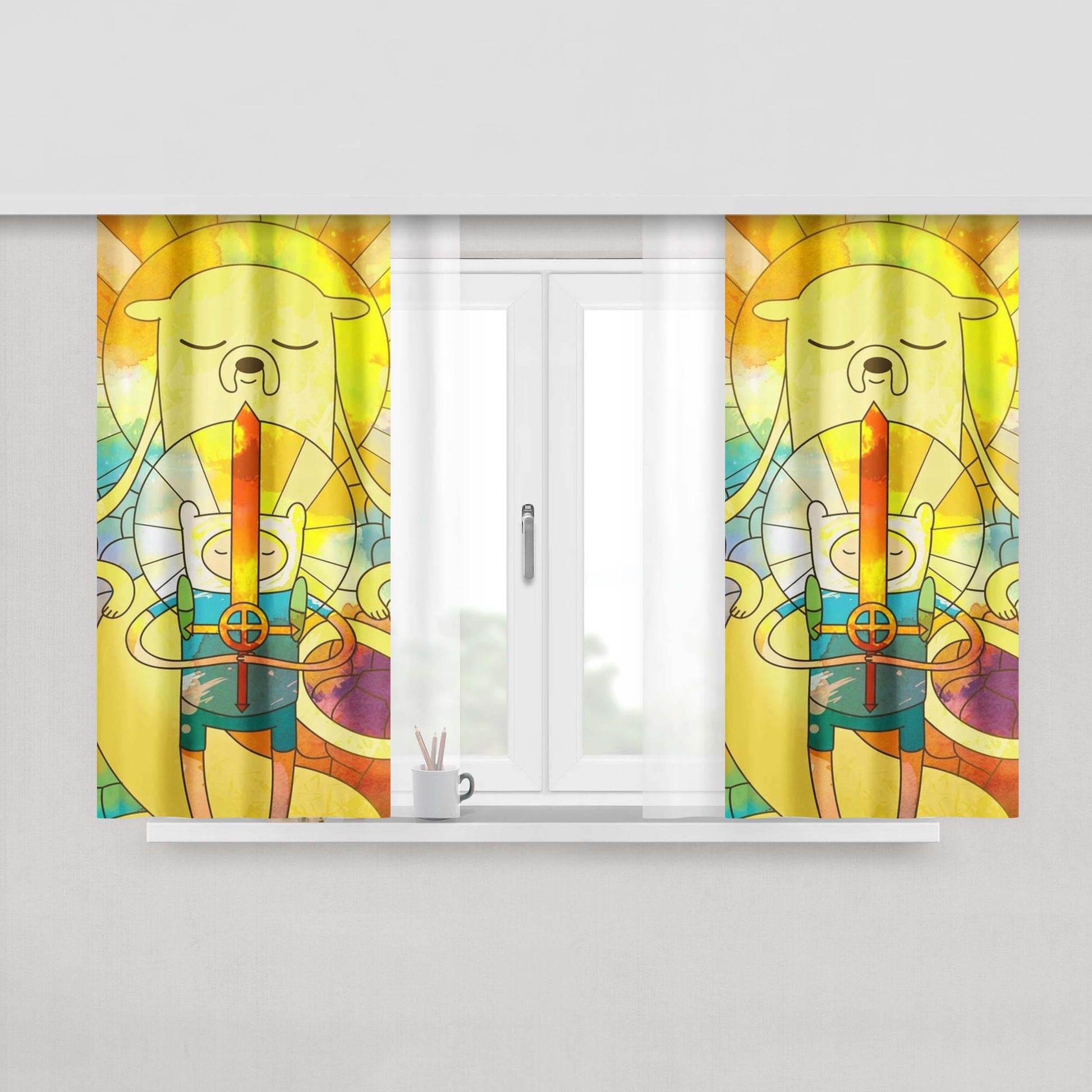 Adventure Time Sugar Skull Fabric Window Curtains