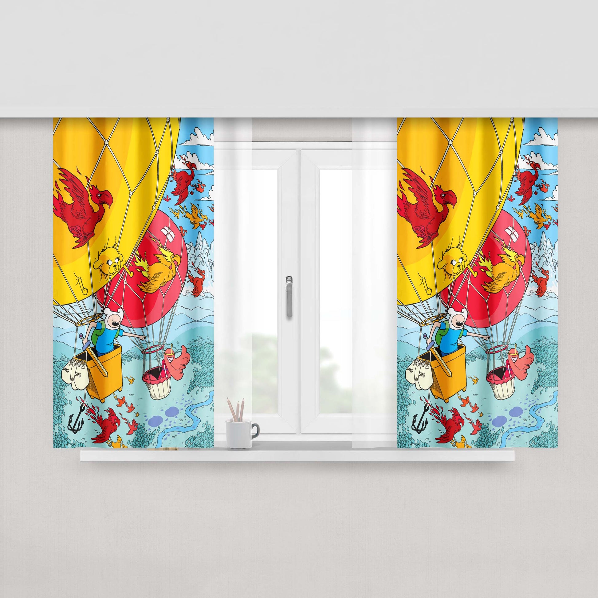 Adventure Time Tintin Fabric Window Curtains