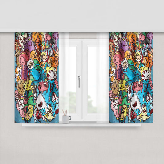Adventure Time Wow 4 Fabric Window Curtains