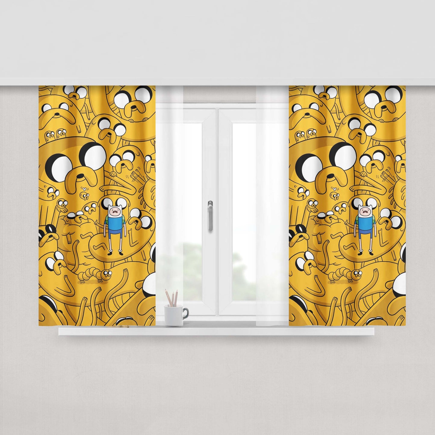 Adventure Time X Tintin Fabric Window Curtains