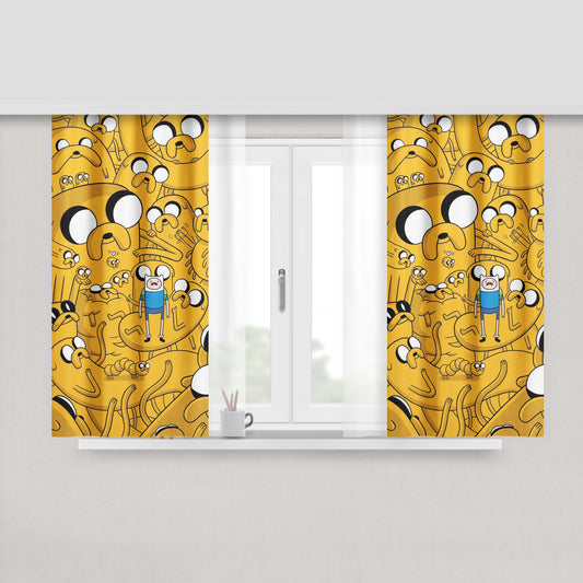 Adventure Time X Tintin Fabric Window Curtains