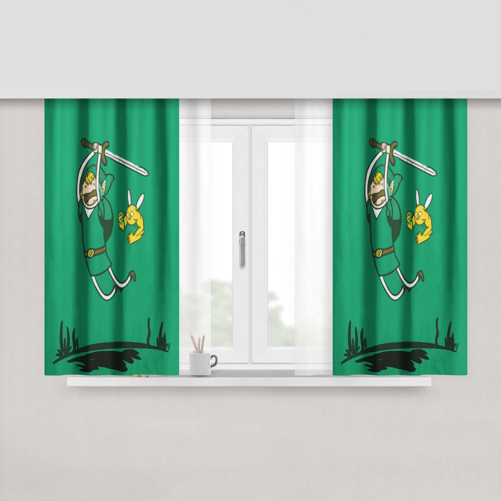 Adventure Time Yellow Full Fabric Window Curtains