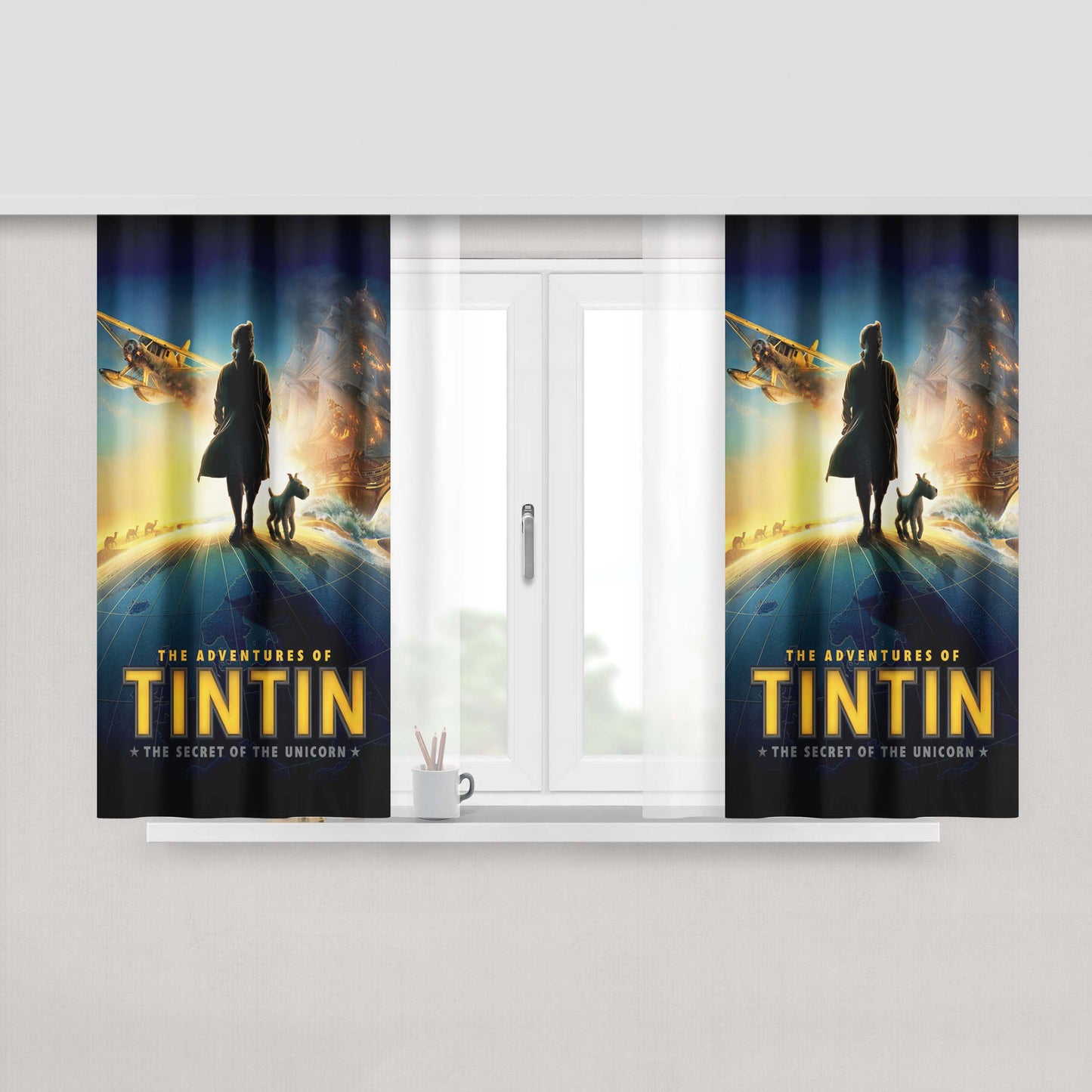 Adventures Of Tintin Poster Wallpaper Fabric Window Curtains