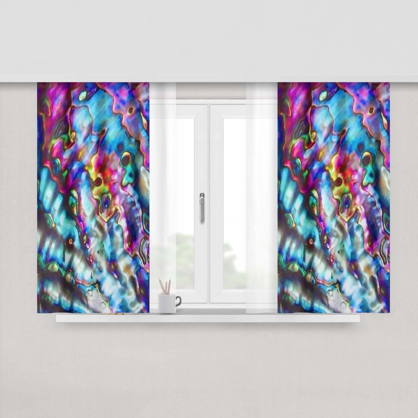 Aesthetic California Black Off White Arrow Fabric Window Curtains