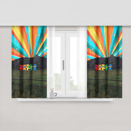 Aesthetic Gorillaz Band Face Art Fabric Window Curtains