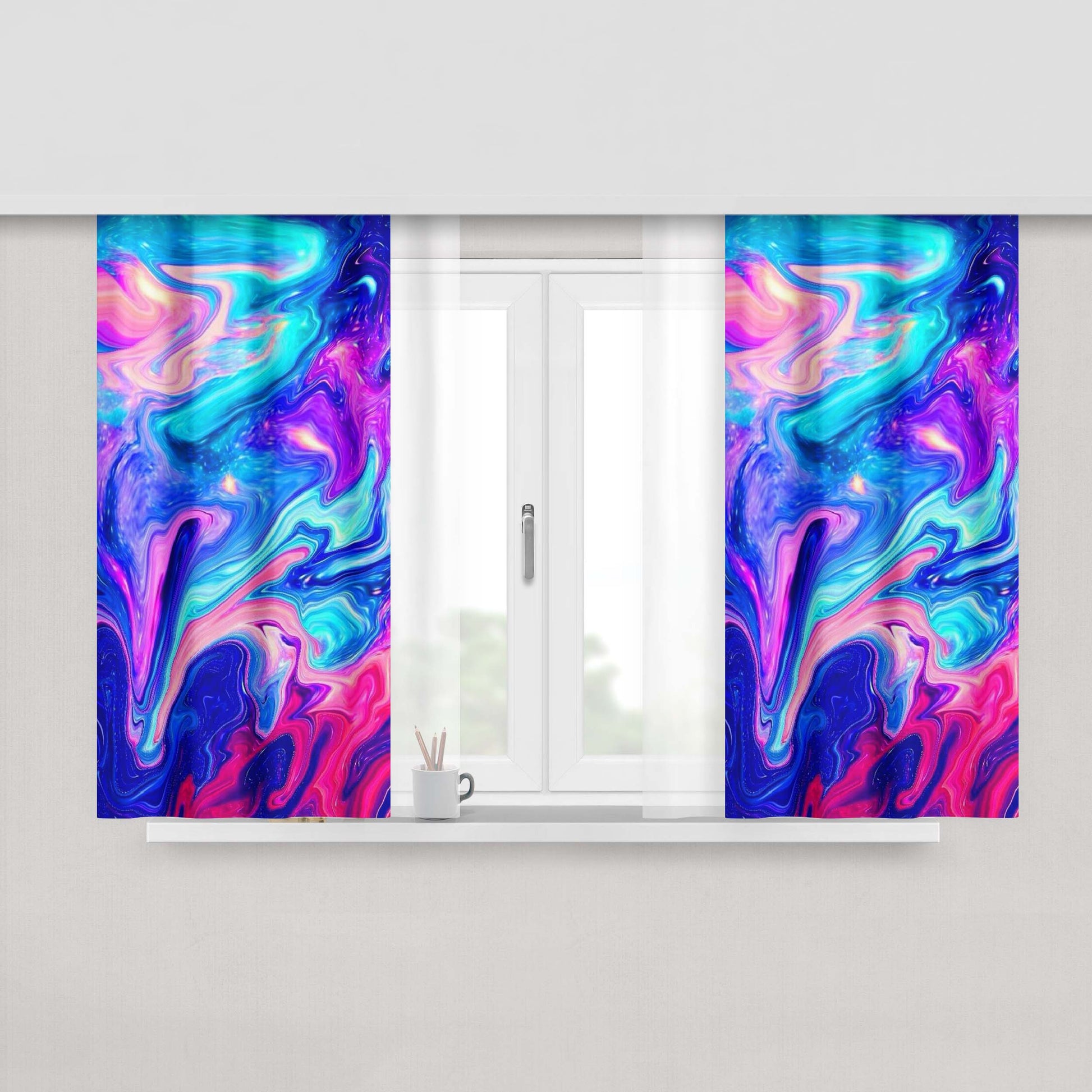 Aesthetic Liquid Cartoon Squidward Fabric Window Curtains