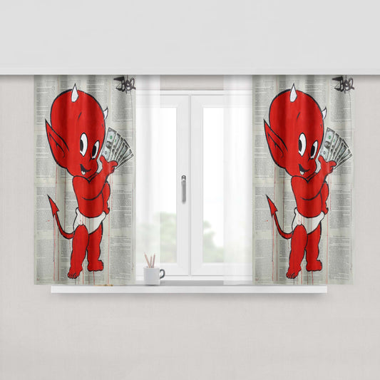 Aesthetic Peace Fabric Window Curtains