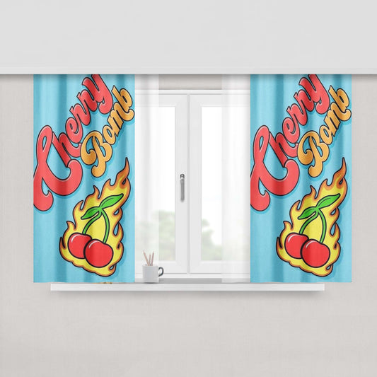 Aesthetic Red Cute Baby Devil Fabric Window Curtains