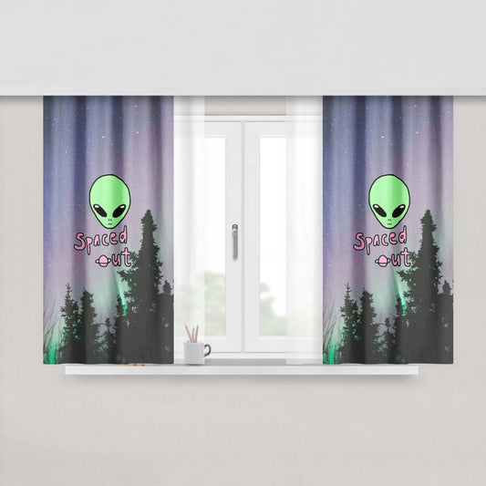 Aesthetic Retro Cherry Bomb Fabric Window Curtains