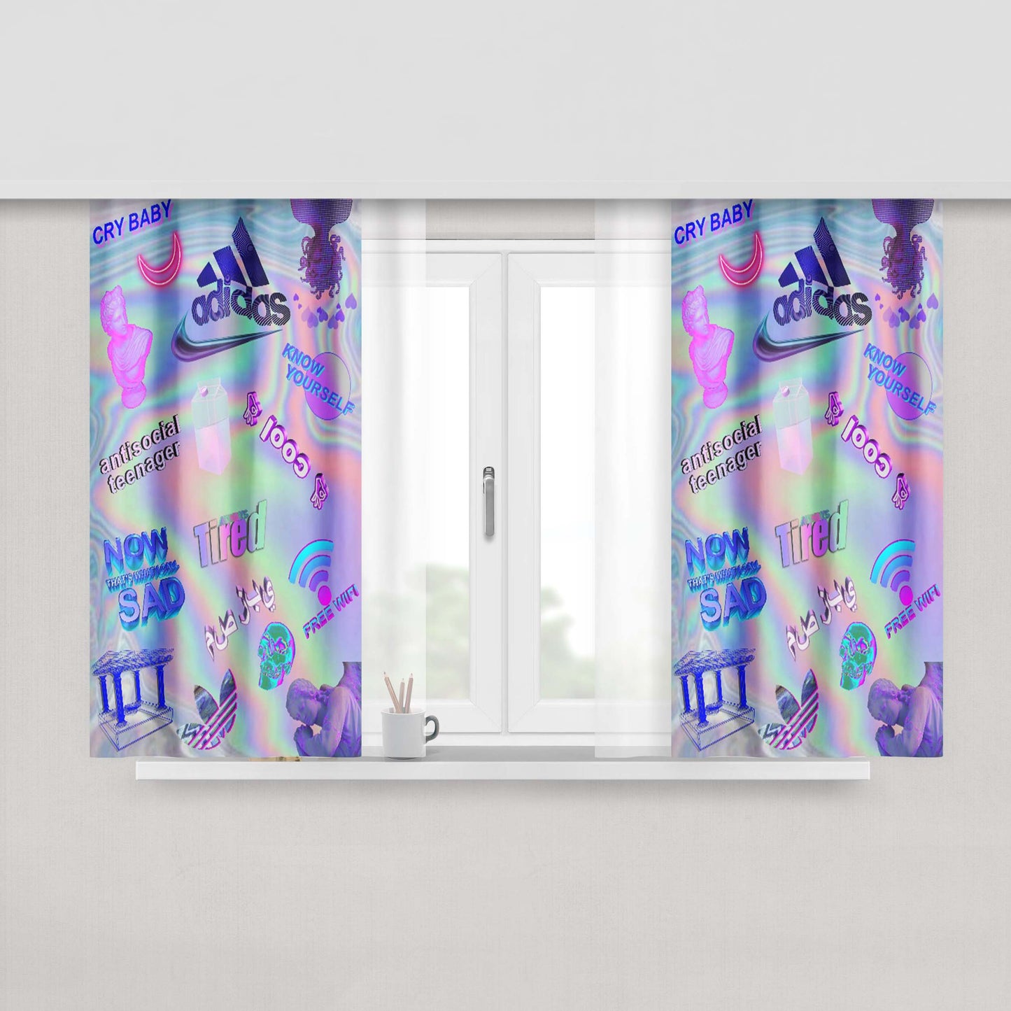 Aesthetic Toilet Bound Hanako-Kun Fabric Window Curtains