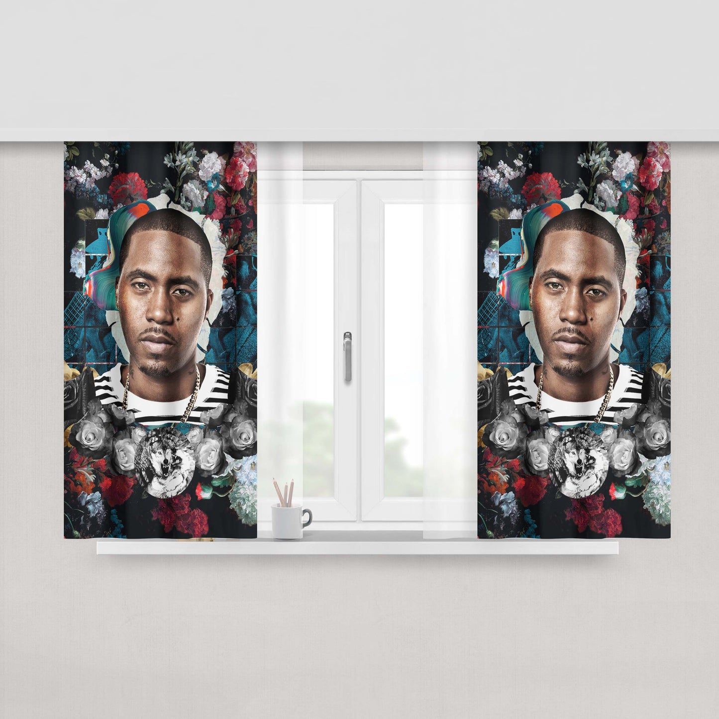 Aesthetics Noragami Bishamon Eyes Fabric Window Curtains