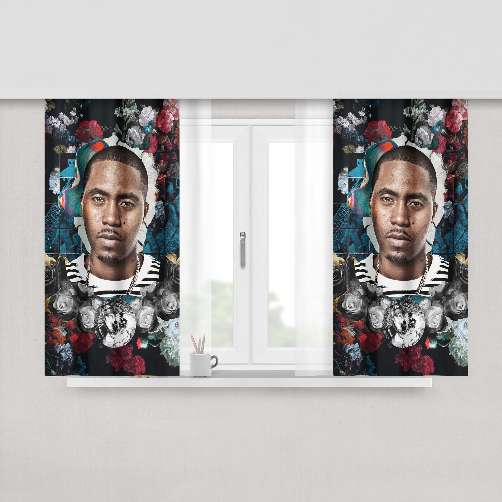 Aesthetics Noragami Bishamon Eyes Fabric Window Curtains