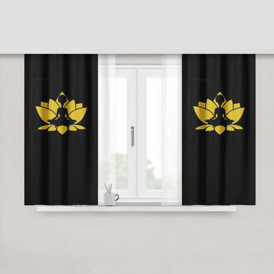 Afrocentric Natural Hair African American Kwanzaa Black Pride Fabric Window Curtains