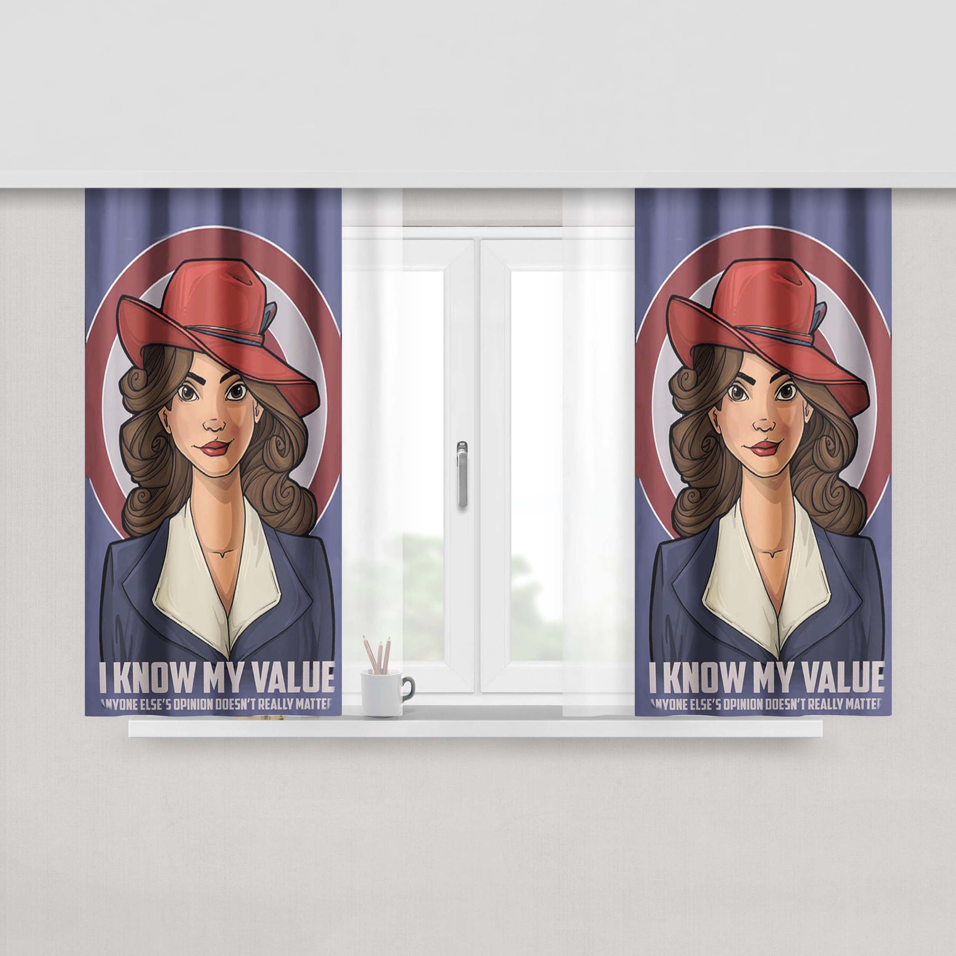 Agent Carter Captain America Fabric Window Curtains