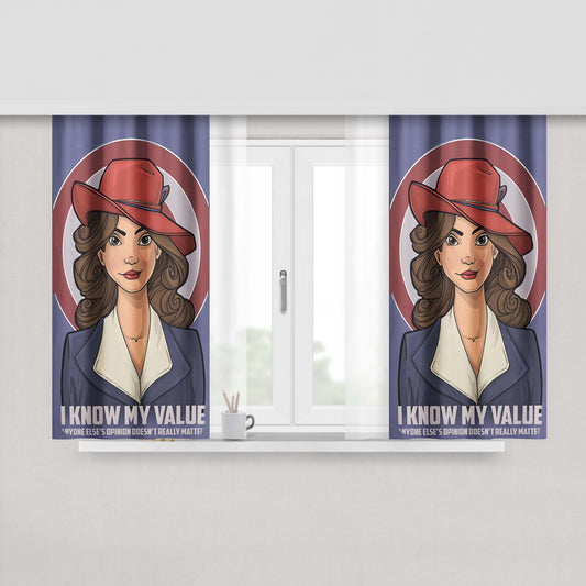 Agent Carter Captain America Fabric Window Curtains
