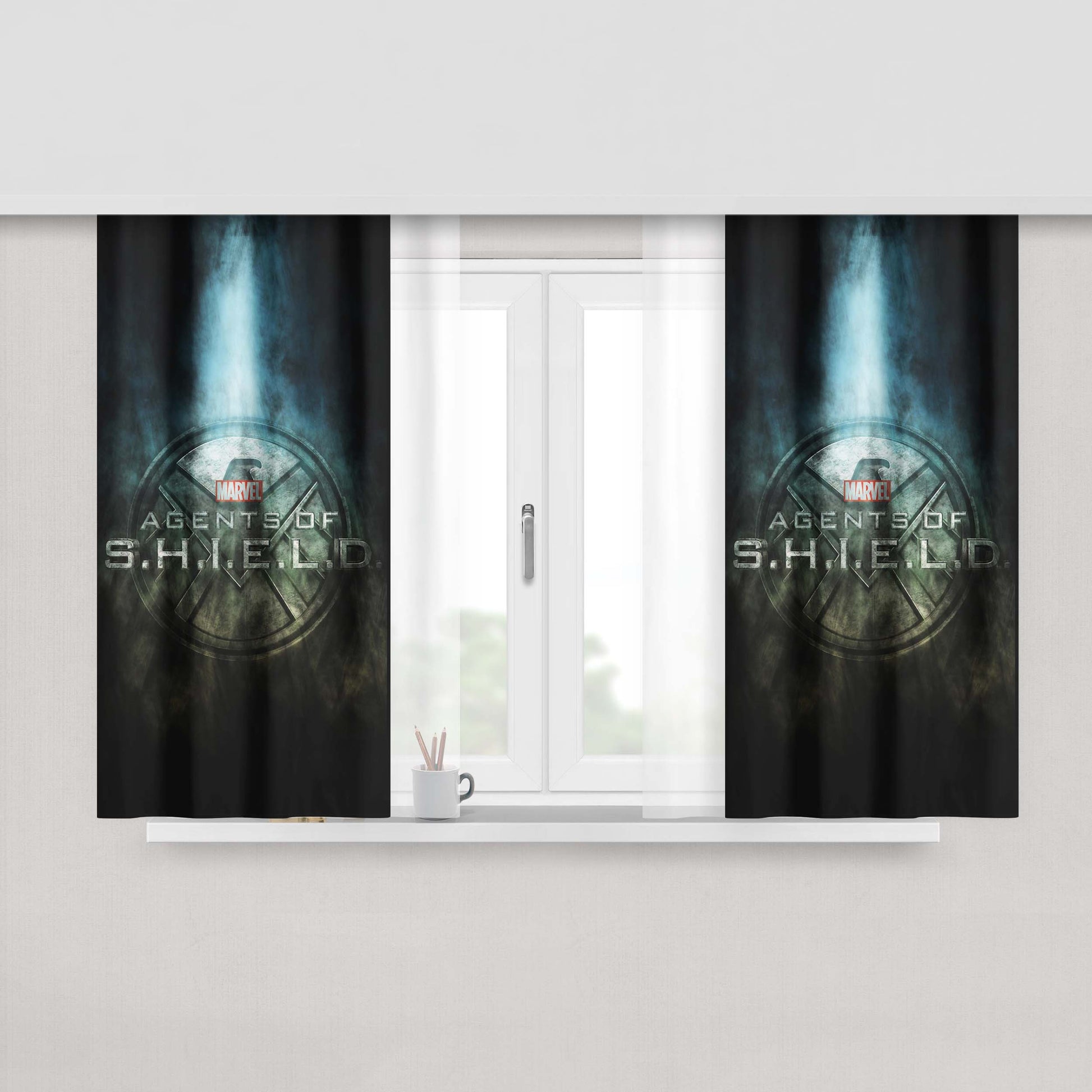 Agents Of Shield Poster Logo Fabric Window Curtains