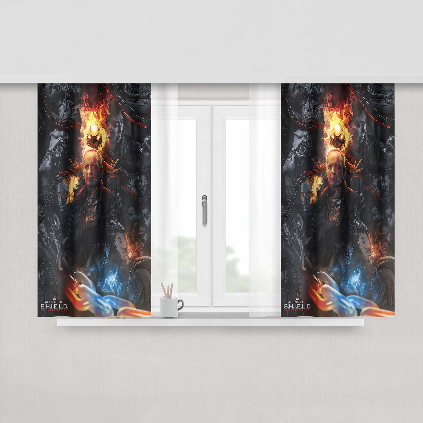 Agents Of Shield Series Fabric Window Curtains