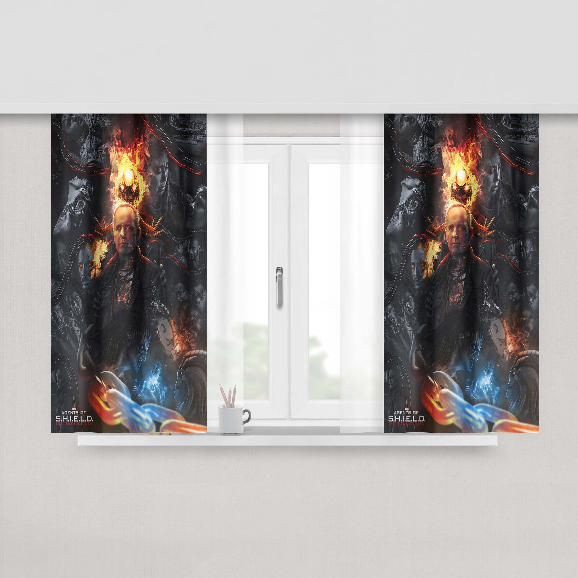 Agents Of Shield Series Fabric Window Curtains