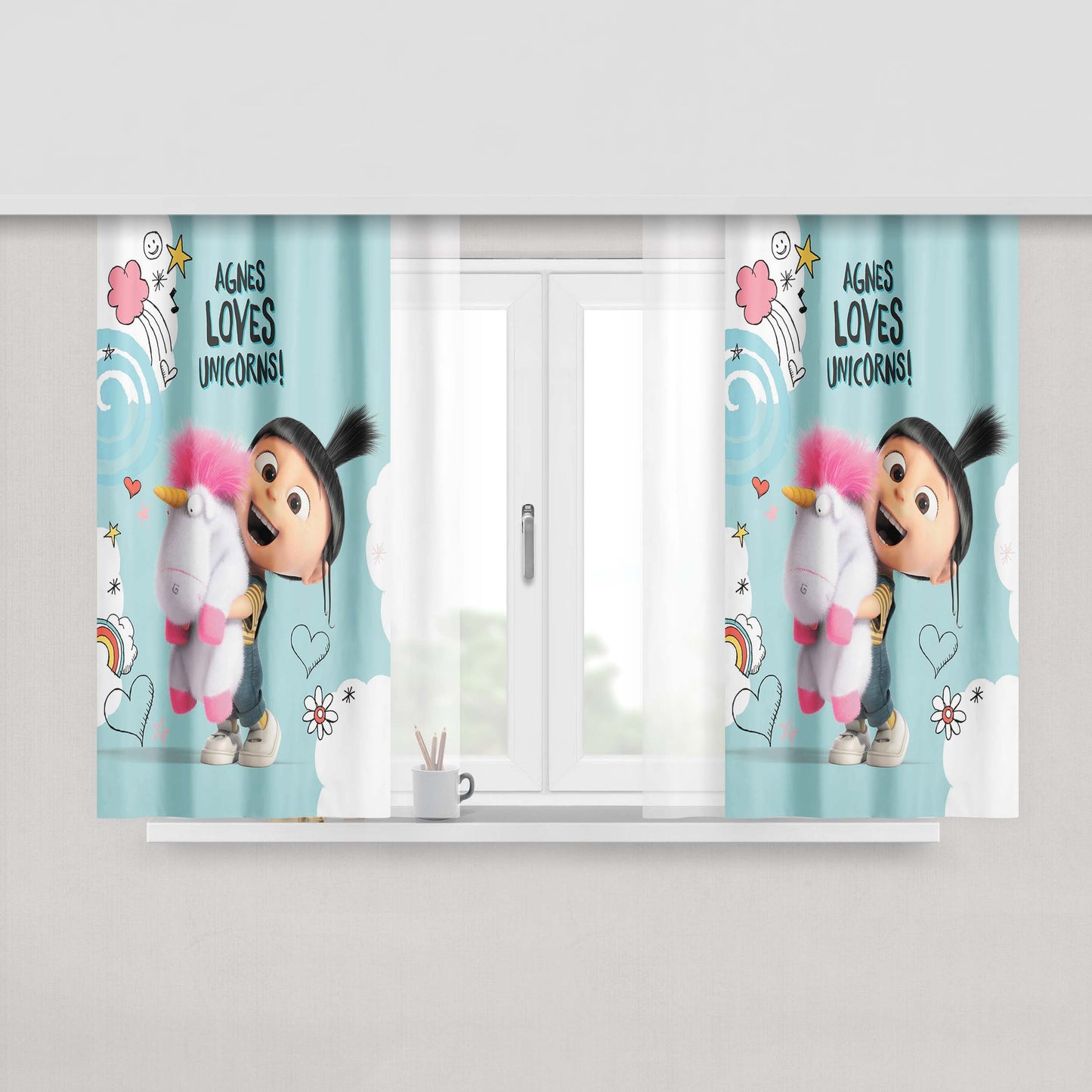 Agnes Despicable Me Fabric Window Curtains