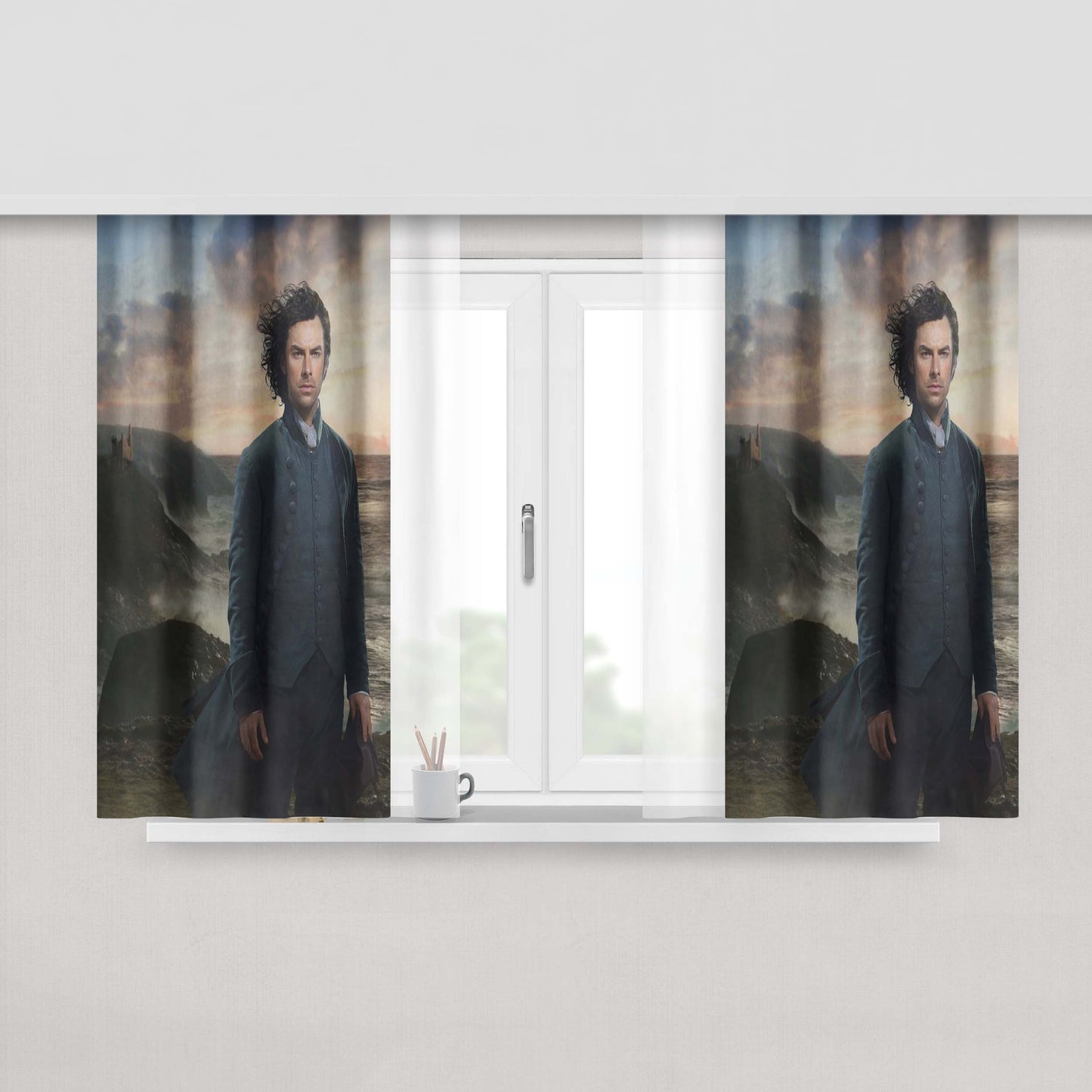 Aidan Gallagher Collage Fabric Window Curtains