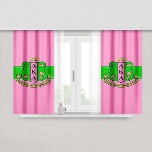 Aka Alpha Kappa Alpha Dancer Group Pink Wallpaper Fabric Window Curtains