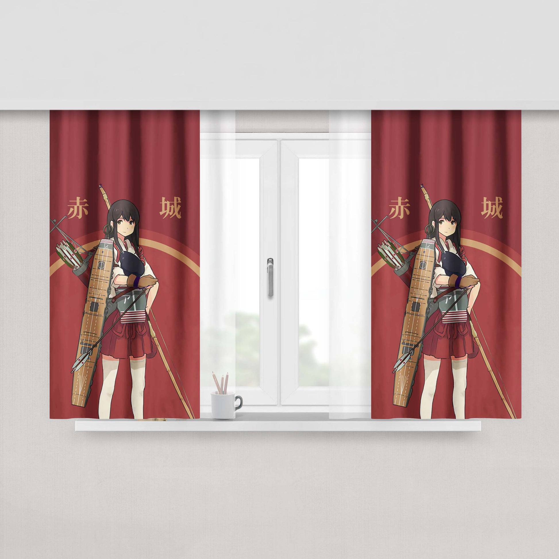 Akagami Shanks Onepiece Face Fabric Window Curtains