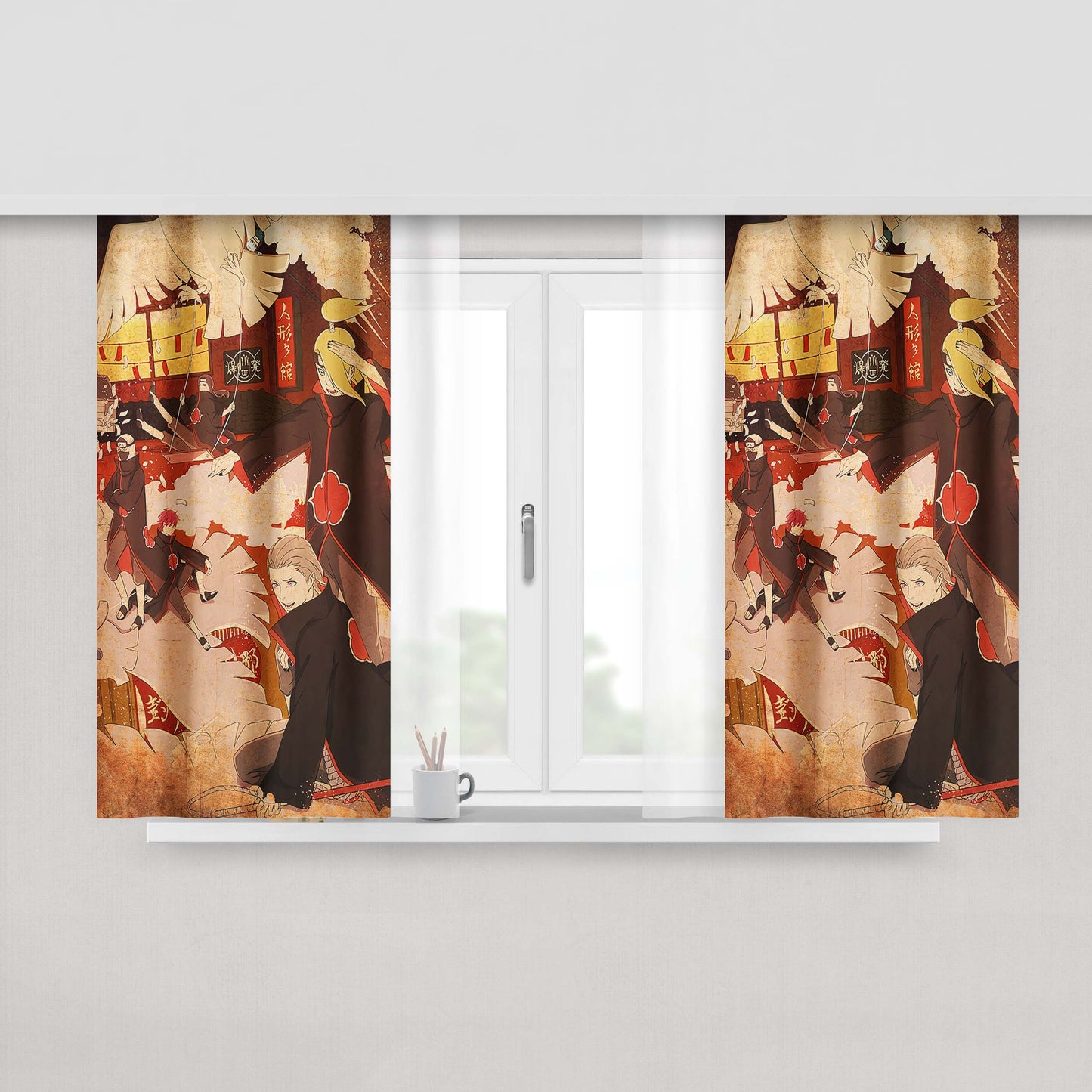 Akatsuki All Symboll Headban Fabric Window Curtains