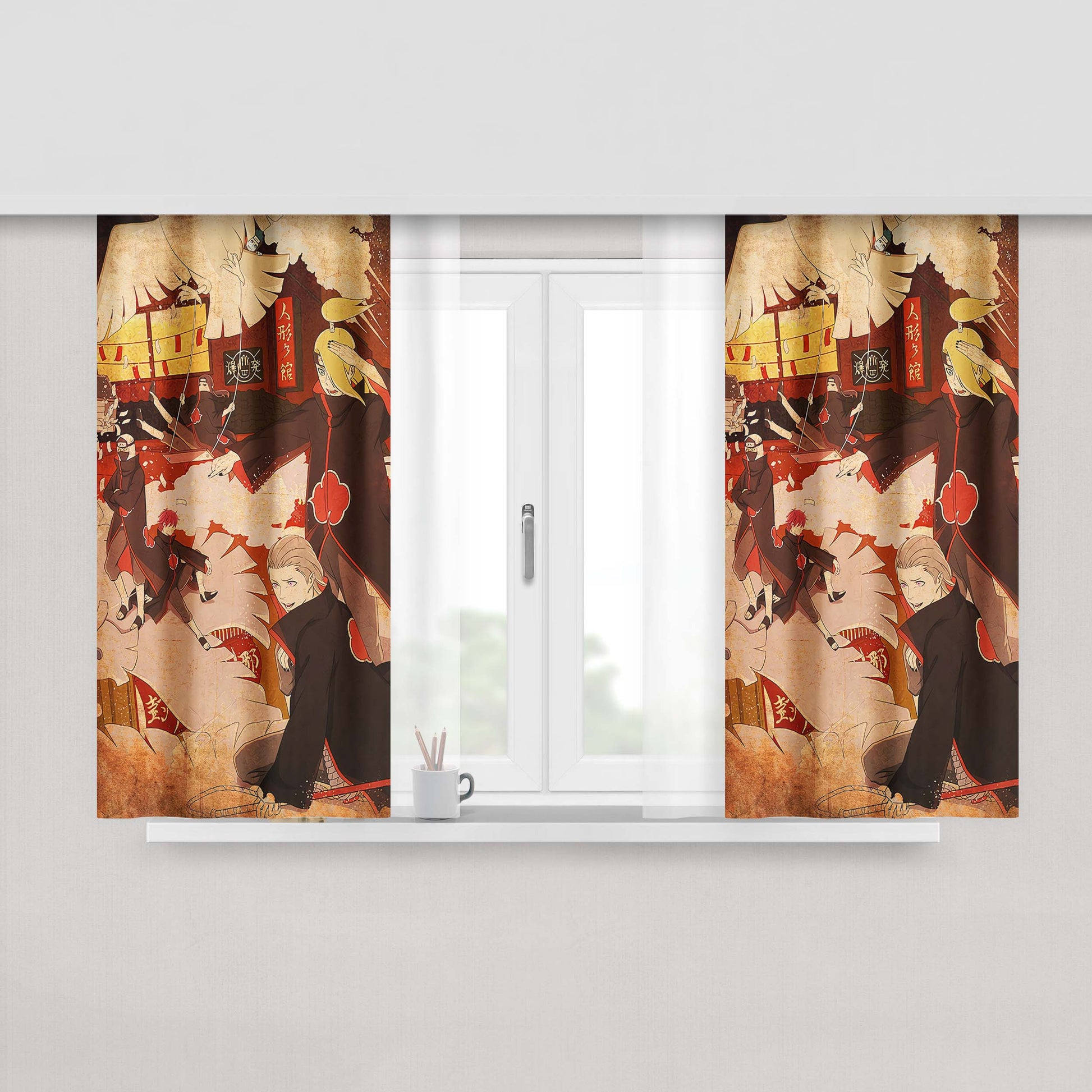Akatsuki All Symboll Headban Fabric Window Curtains
