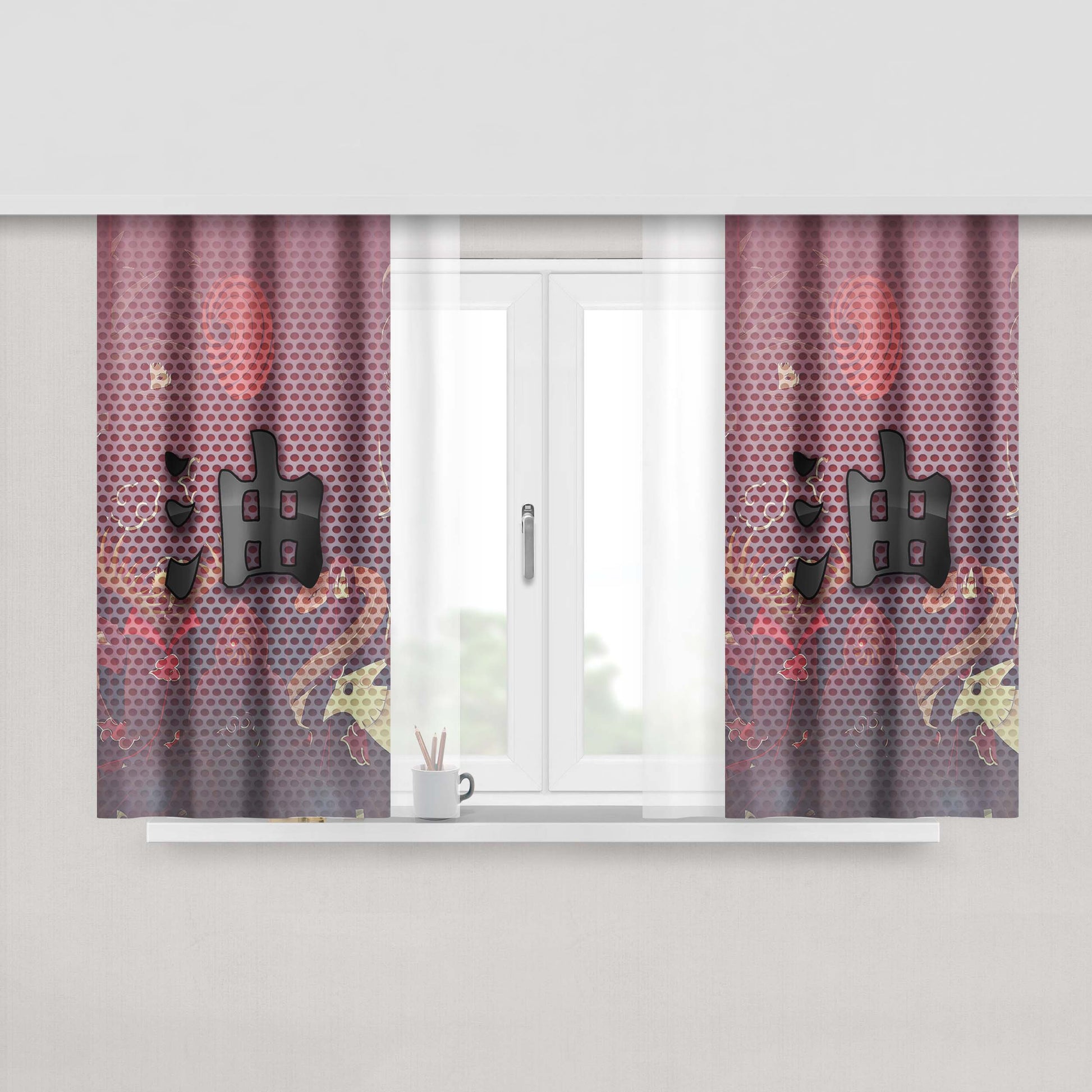 Akatsuki Clan Naruto Wallpaper Fabric Window Curtains