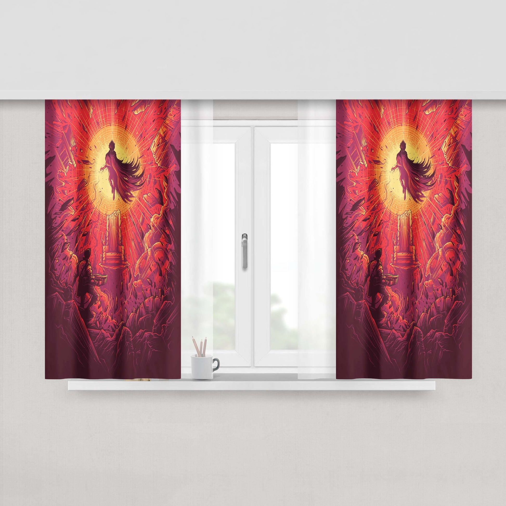 Akira Good For Health Bad For Education Dan Mum Peach Skin Window Curtains
