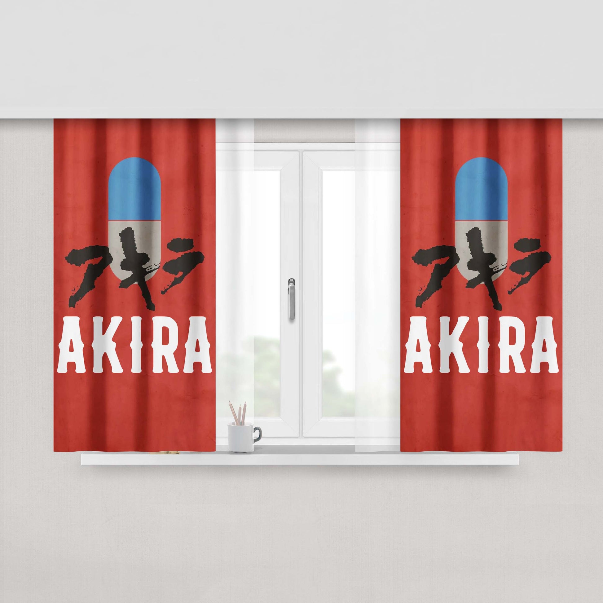 Akira Good For Health Bad For Education Dan Mumford Peach Skin Window Curtains