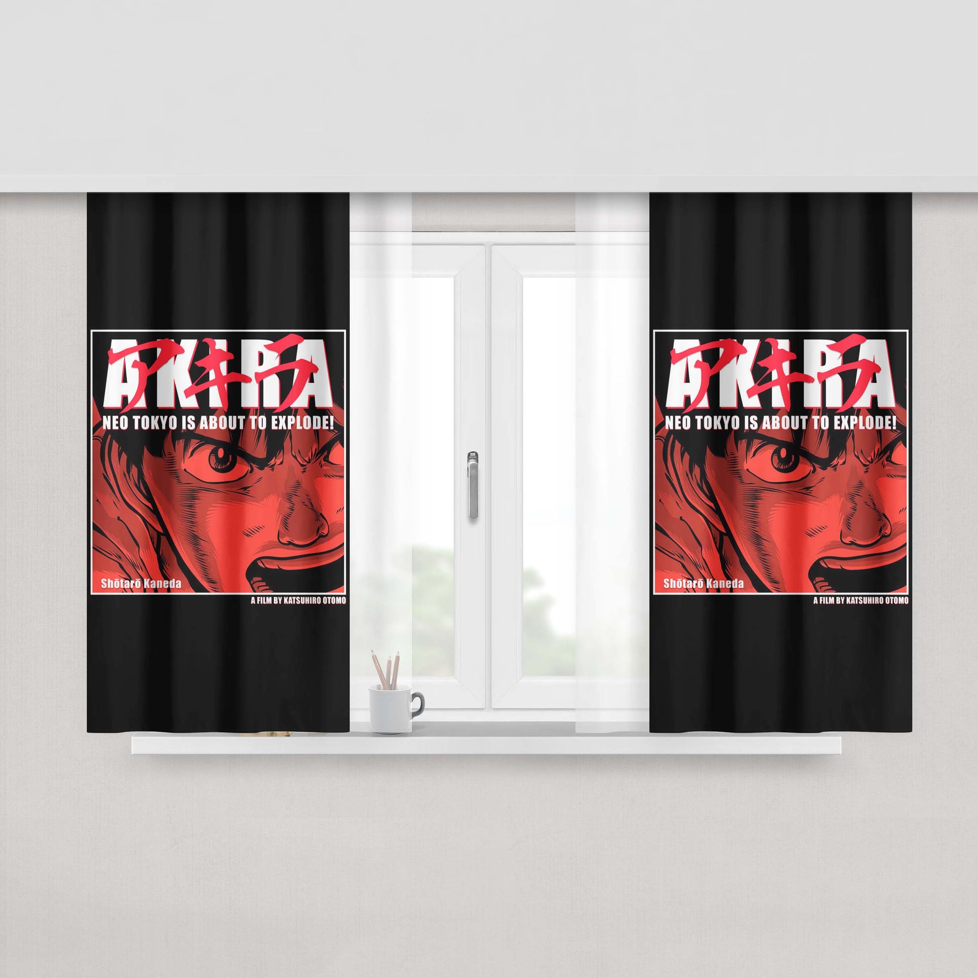 Akira Motorcycle Peach Skin Window Curtains