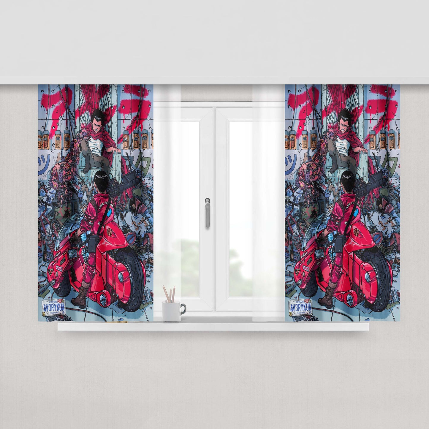 Akira Neo Tokyo Peach Skin Window Curtains