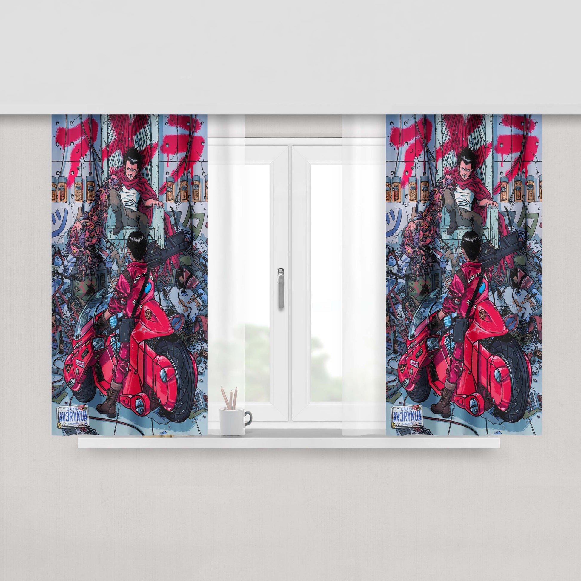 Akira Neo Tokyo Peach Skin Window Curtains