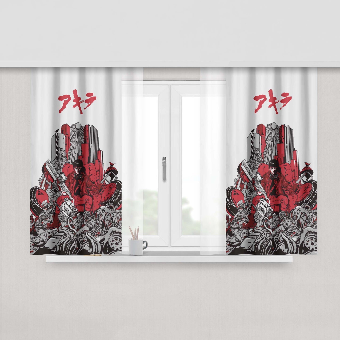 Akira Style Batman Peach Skin Window Curtains