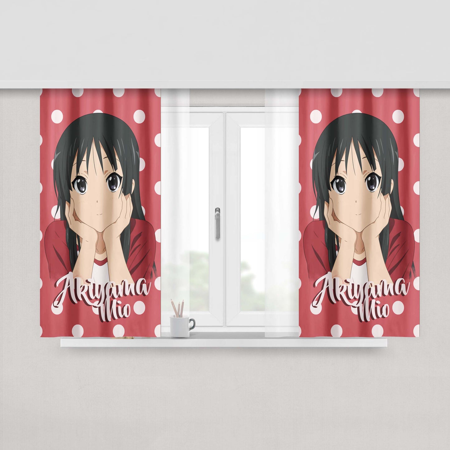 Akiyama Mio K-On Peach Skin Window Curtains