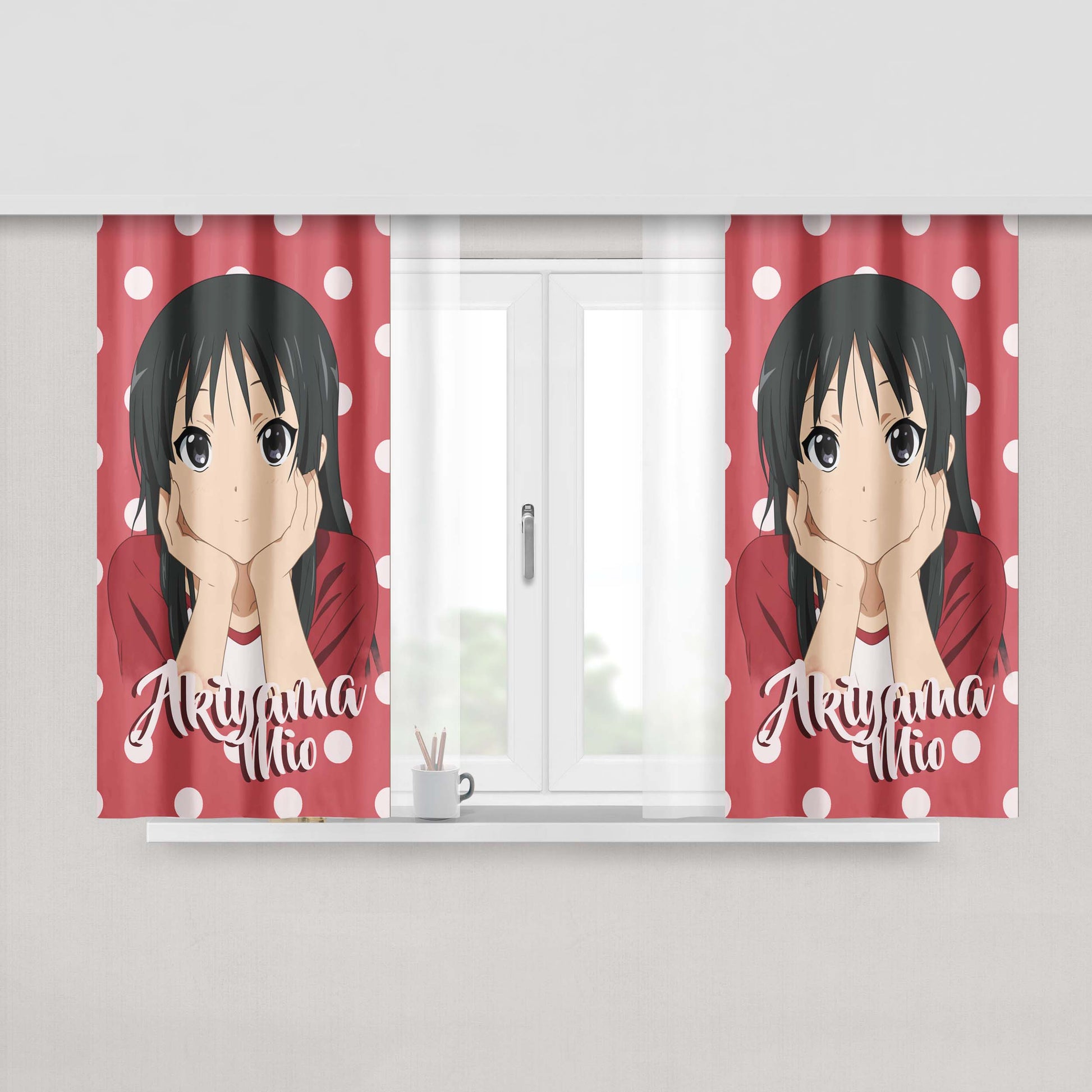 Akiyama Mio K-On Peach Skin Window Curtains